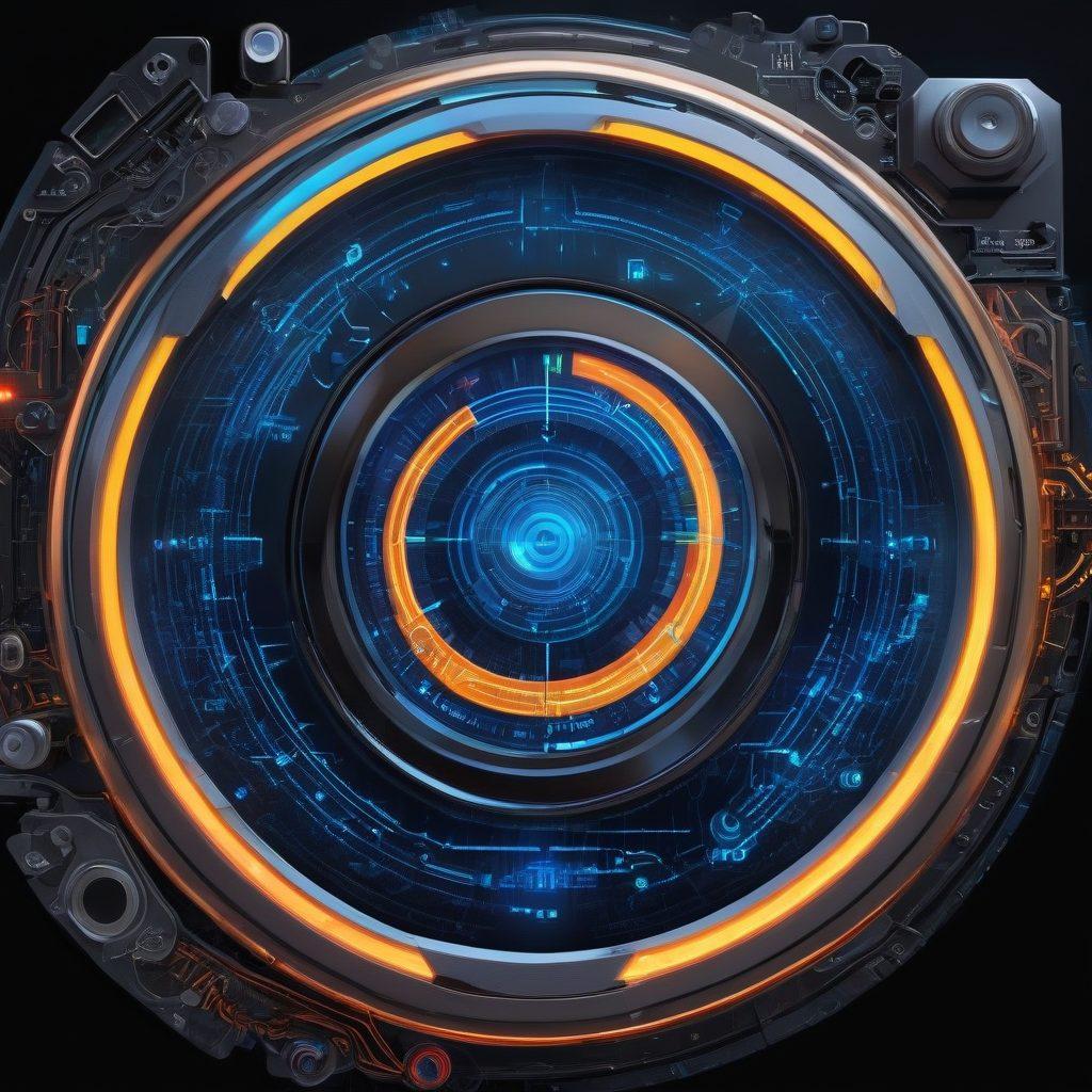 A sleek, futuristic router with glowing digital circuitry patterns, surrounded by a network of vibrant data streams, symbolizing security, performance, and control. In the background, a transparent lock icon and a speedometer gauge showing high performance. The image should exude a sense of technological sophistication and reliability. super-realistic. vibrant colors. 3D.